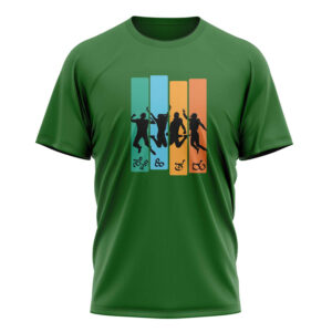 green graphic printed crew neck t shirt