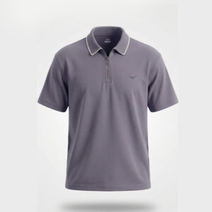 zip collar polo t shirt