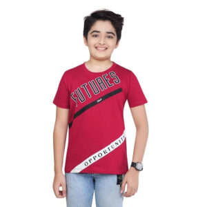 boy's cotton grapic printed round neck t shirt